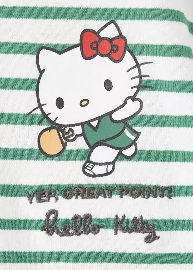 Green Hello Kitty Striped T-Shirt, Baby Girls, Green, large image number 2