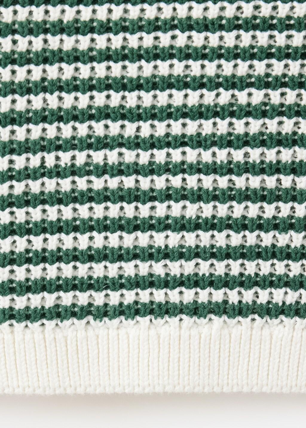 Green Striped Knitted Gilet, Kids Girl, Green, large image number 3