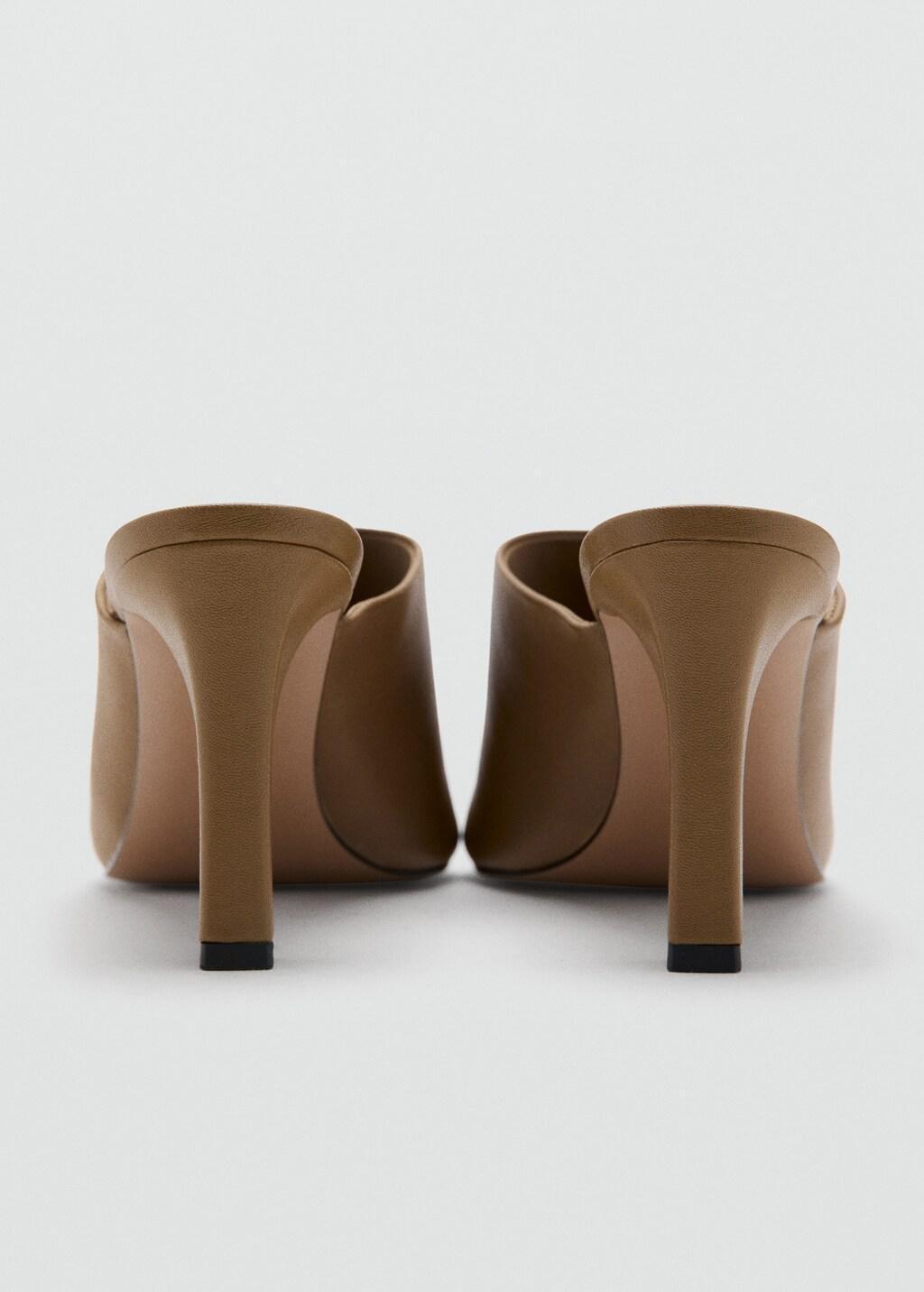 Khaki Heel leather sandals, Beige - Khaki, large image number 1