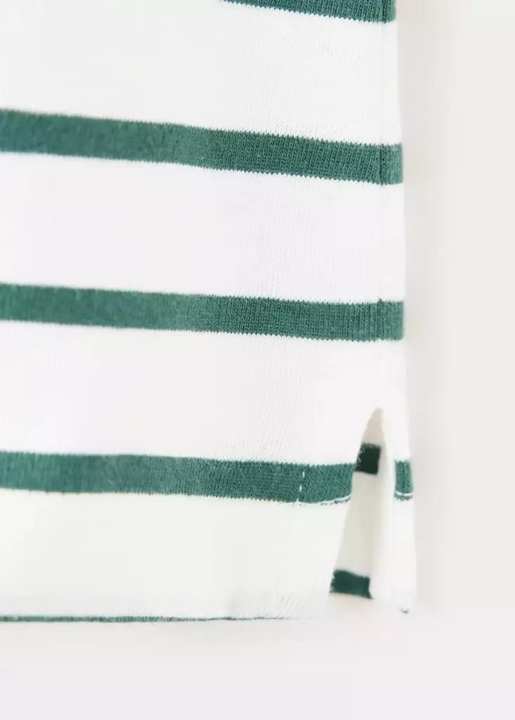 White Cotton Striped T-Shirt, Baby Boys, Natural White, large image number 3