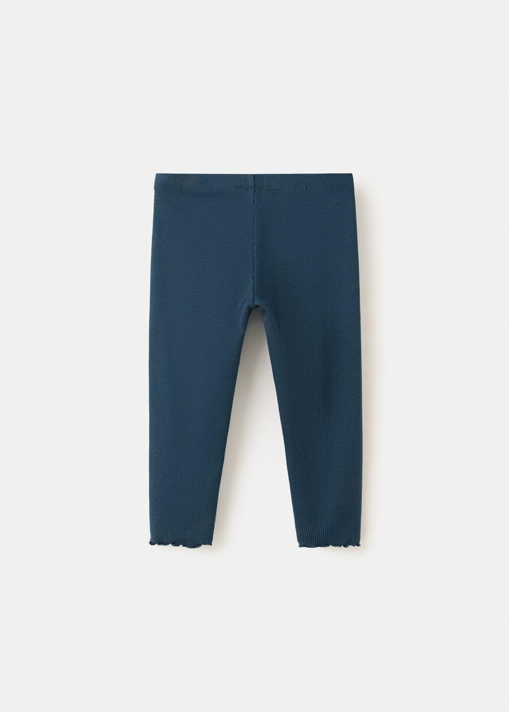 BLUE Cotton ribbed leggings, Kids Girls, Navy, large image number 2