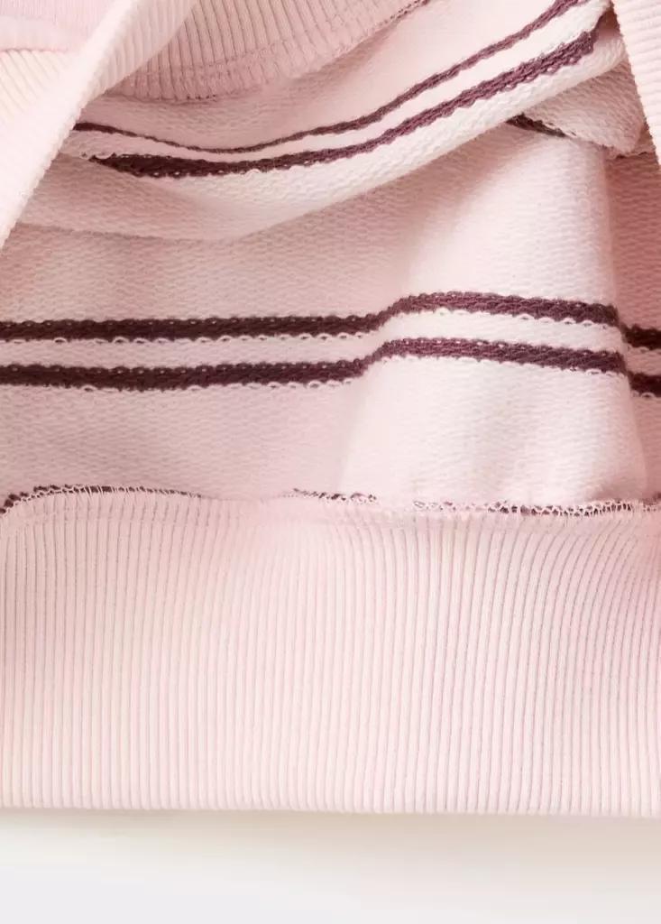 Pink Striped Cotton-Blend Sweatshirt, , large image number 3
