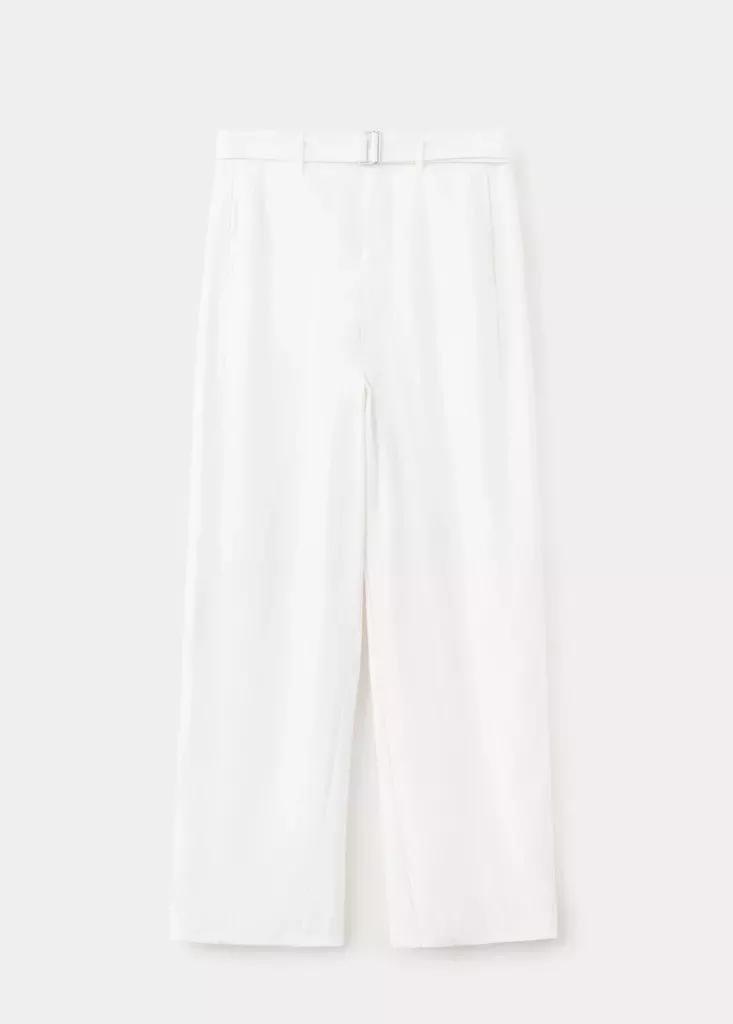 White Belt Straight-Fit Trousers, White, large image number 3
