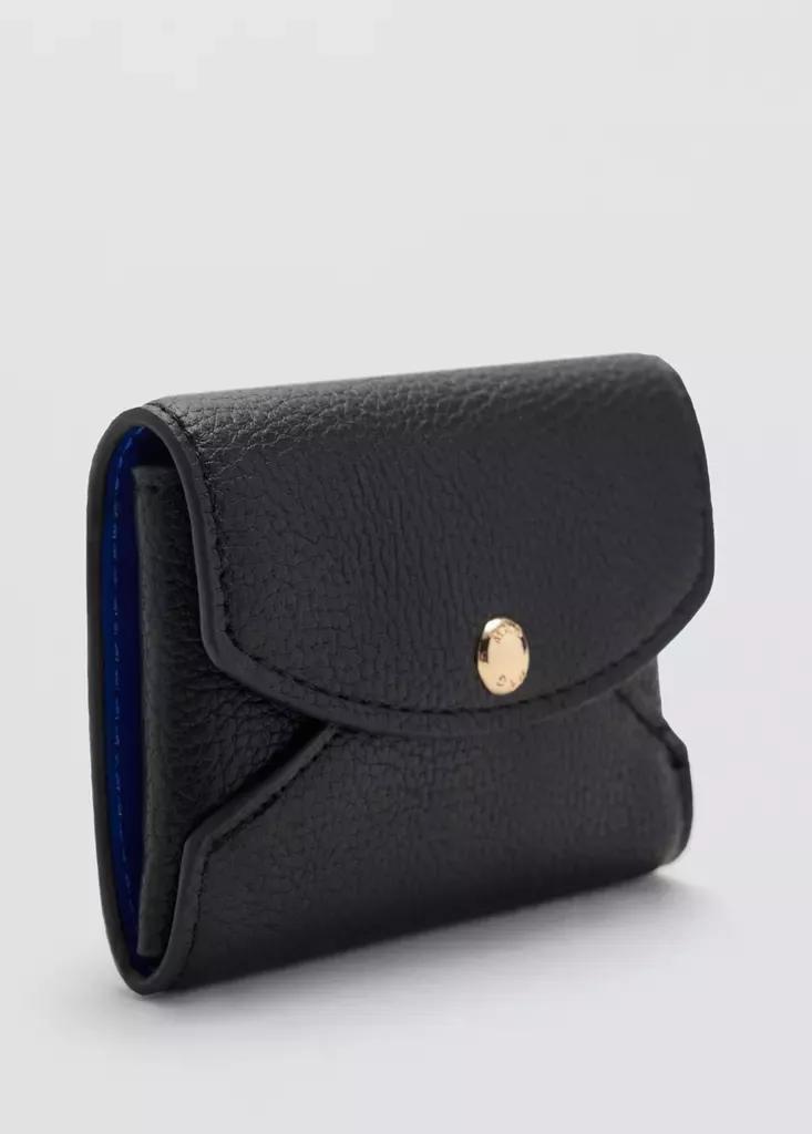 Black Small Flap Wallet, Black, large image number 1