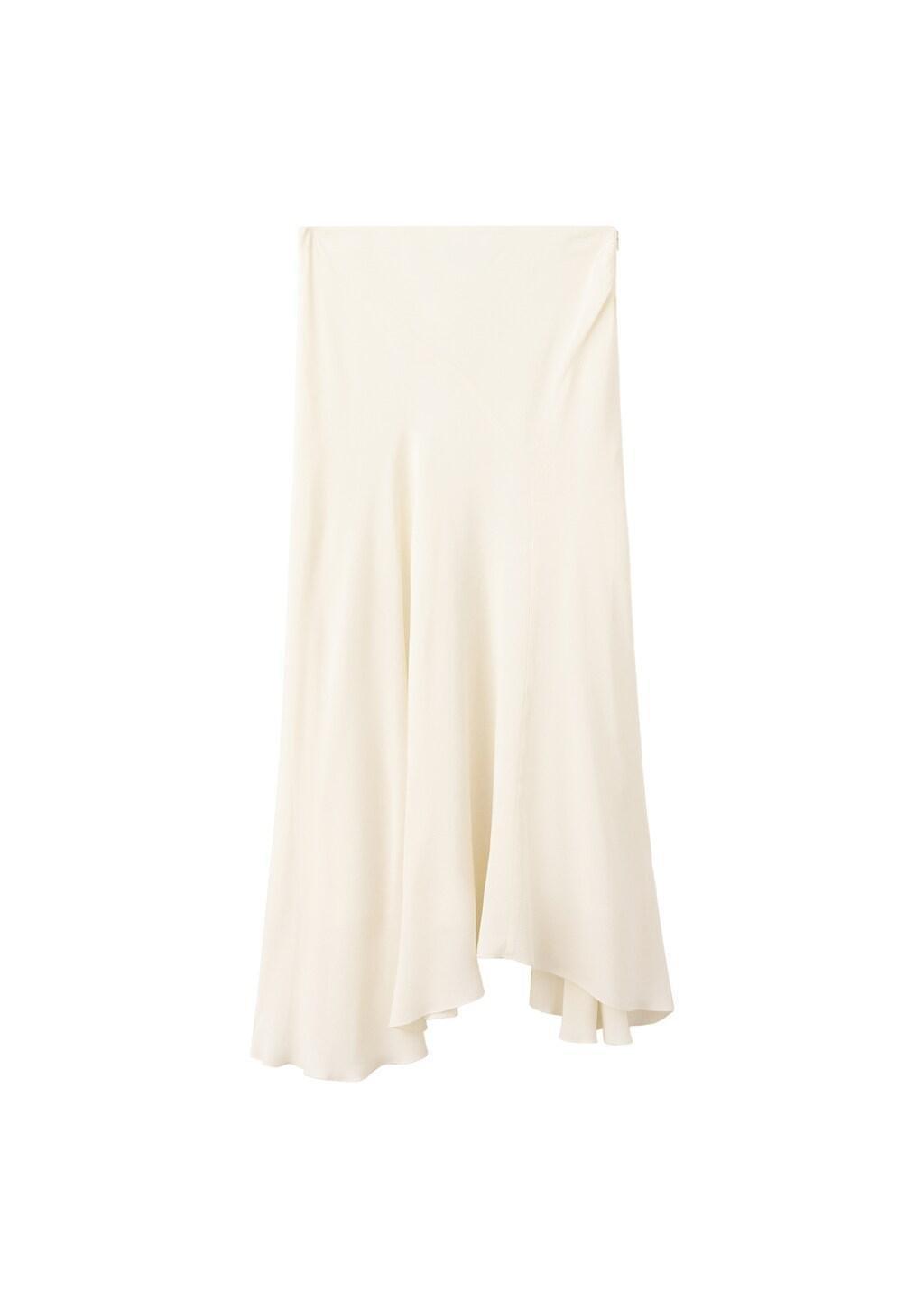 White Asymmetric Midi Skirt, Natural White, large image number 3