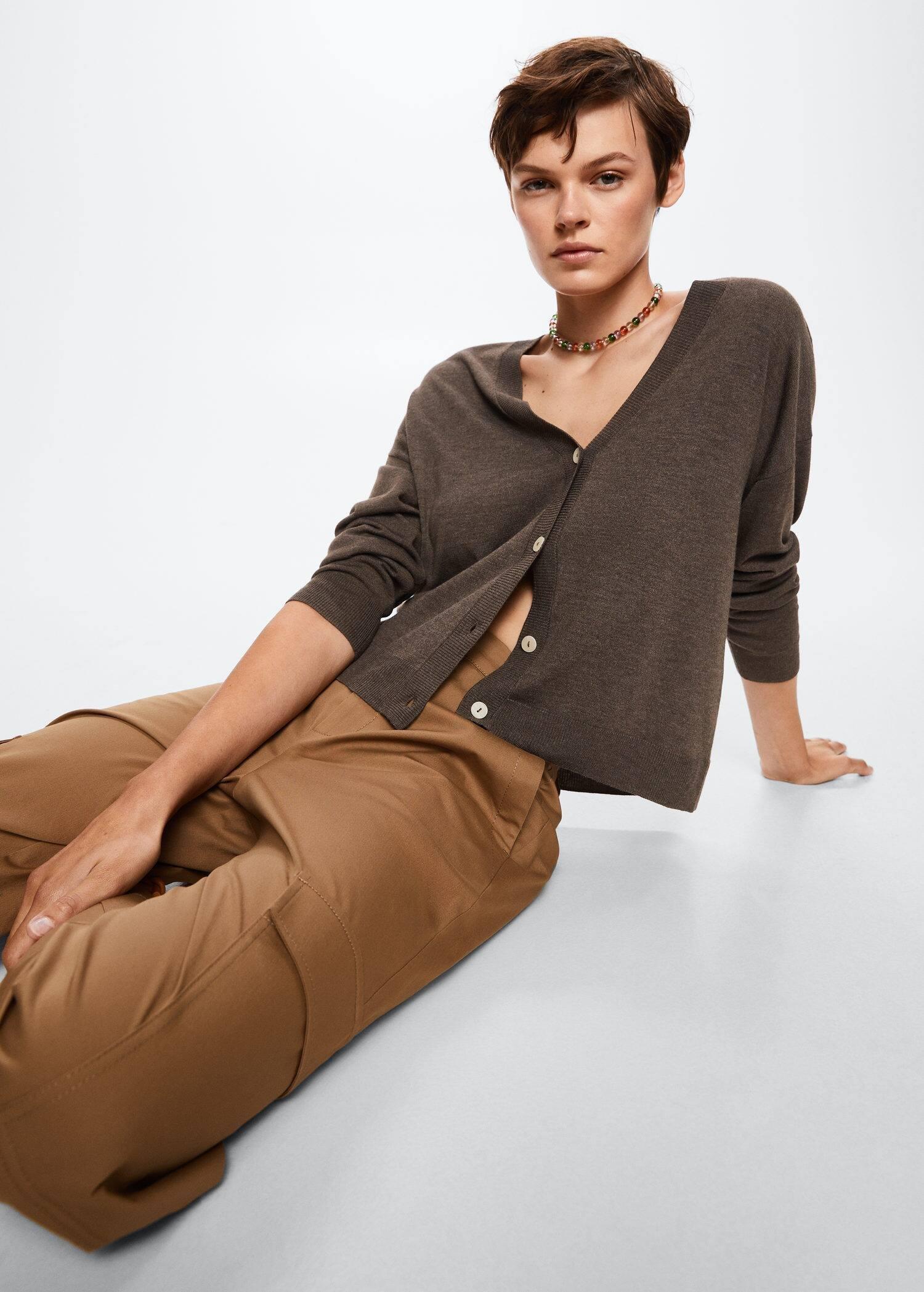 medium brown Fine-knit cardigan, , large image number 0