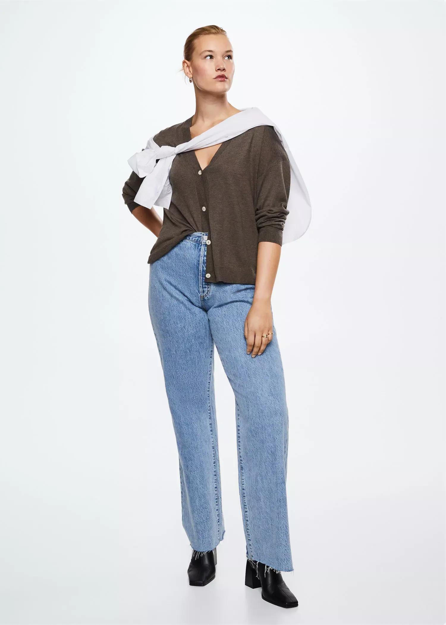 medium brown Fine-knit cardigan, , large image number 4