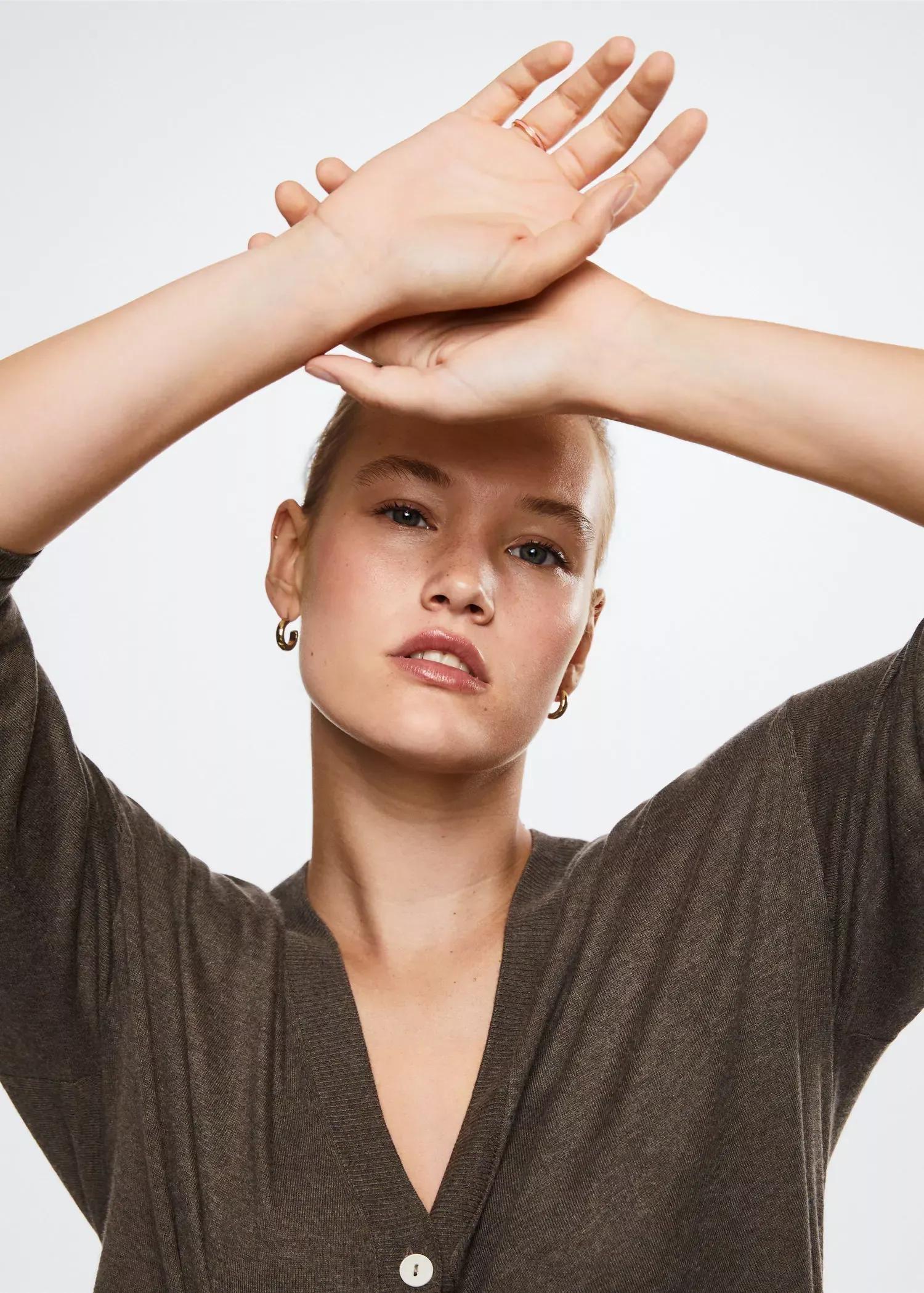 medium brown Fine-knit cardigan, , large image number 6