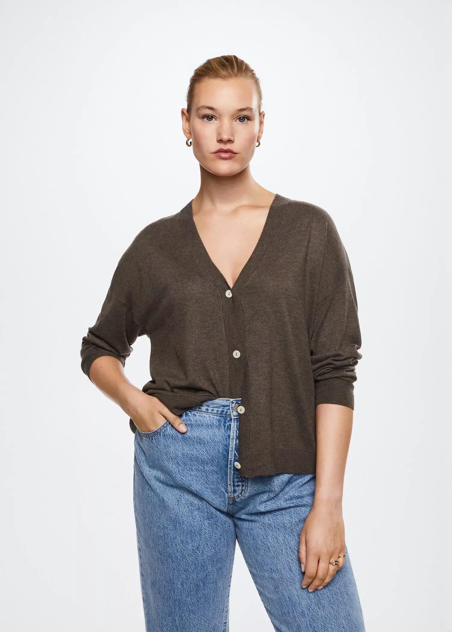 medium brown Fine-knit cardigan, , large image number 7