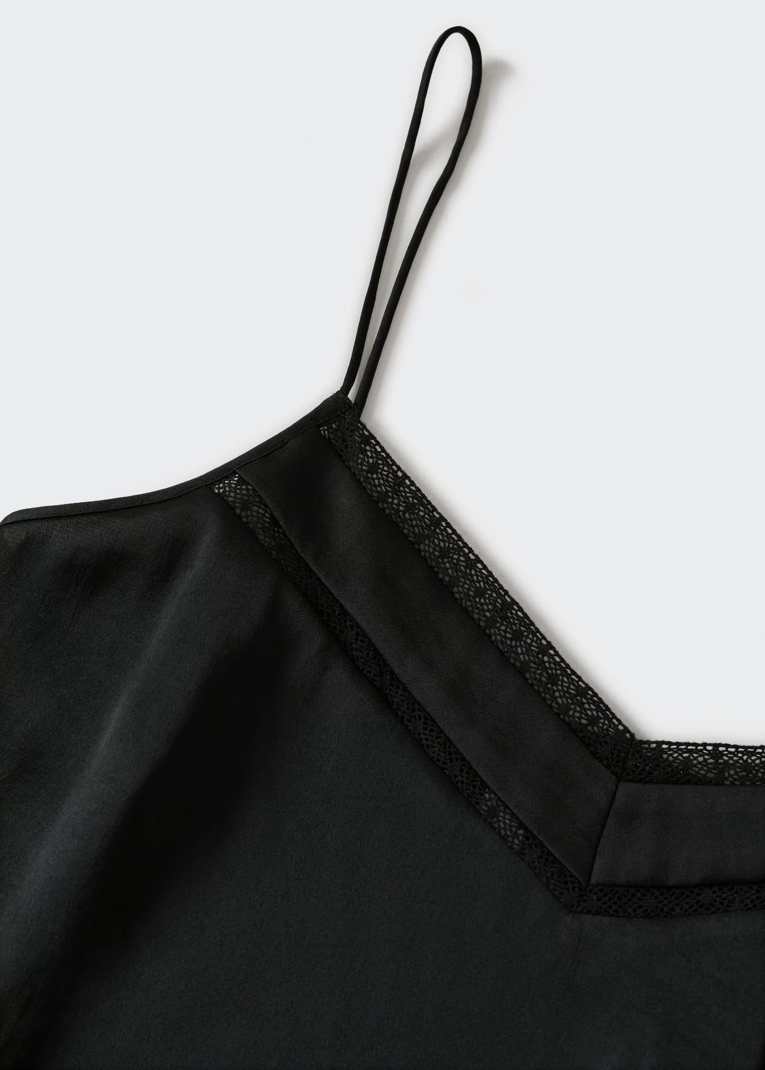 Black Satin Lace Top, , large image number 3