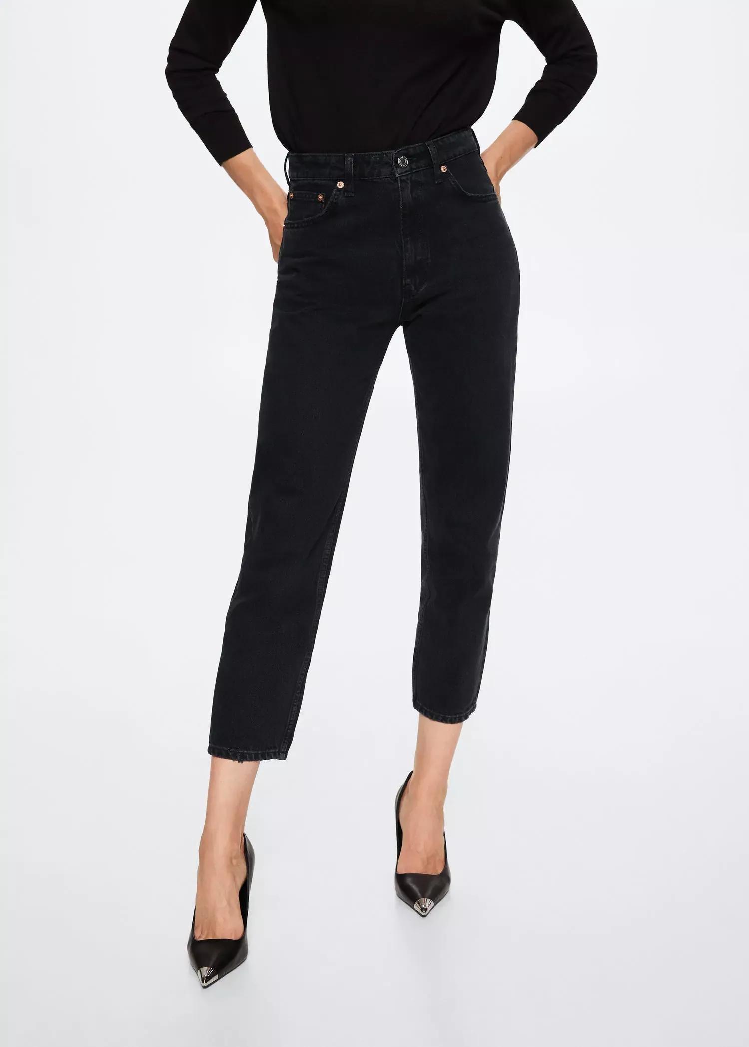 open grey Mom high-waist jeans, , large image number 1