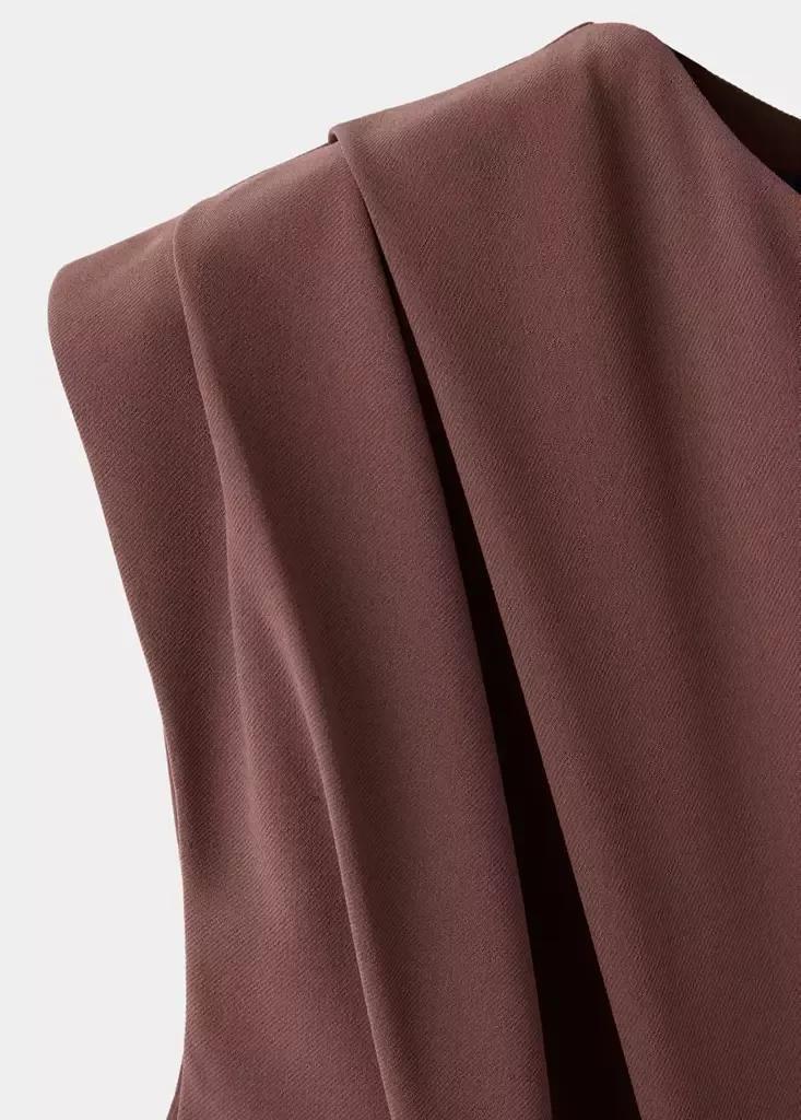 Brown Straight-Fit Jumpsuit With Belt, Brown, large image number 6