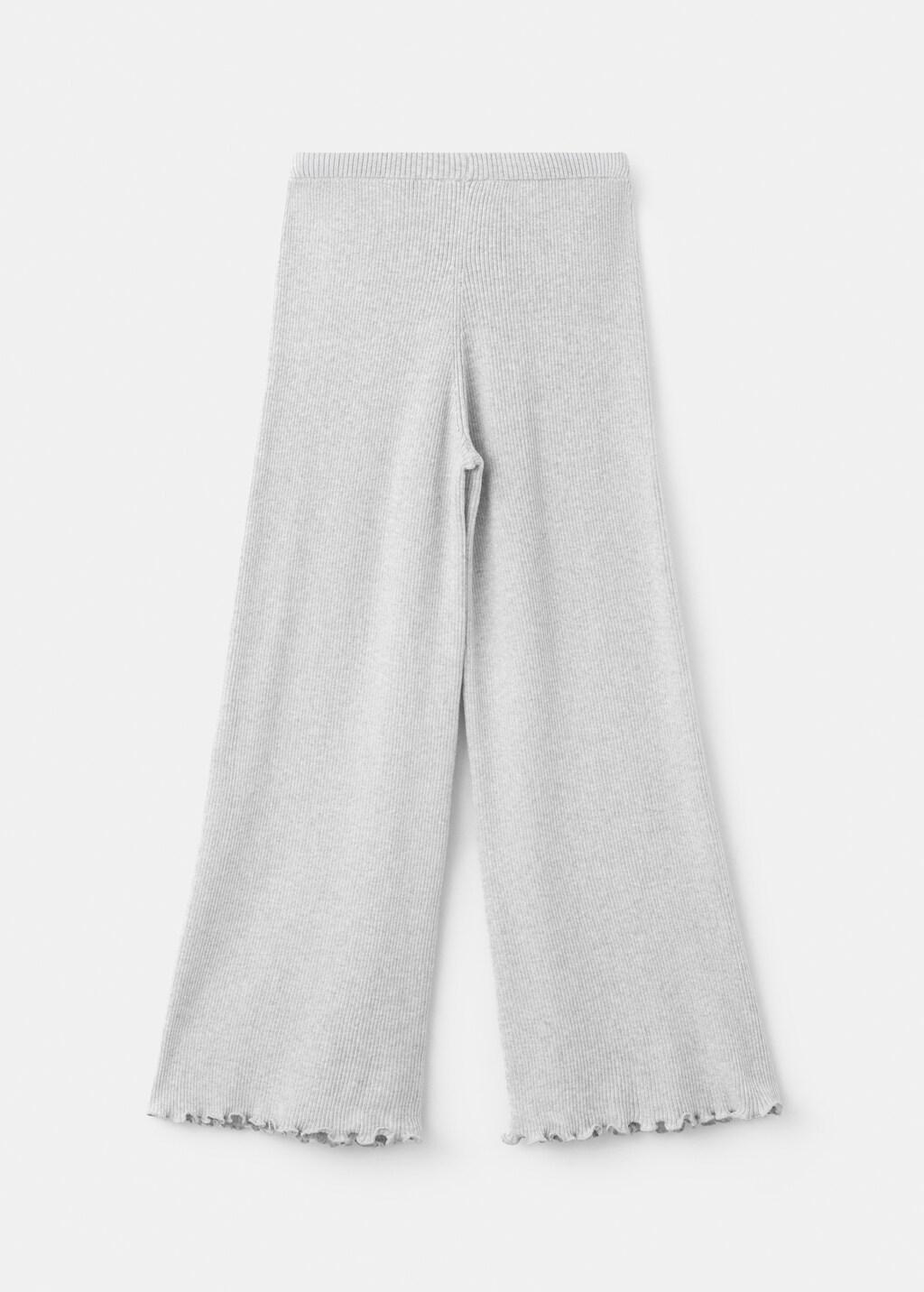 GREY Ribbed straight-leg trousers, Kids Girls, Light Pastel Grey, large image number 2