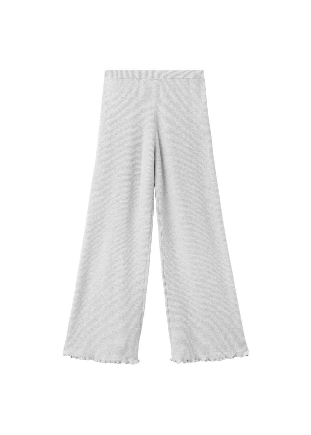 GREY Ribbed straight-leg trousers, Kids Girls, Light Pastel Grey, large image number 4