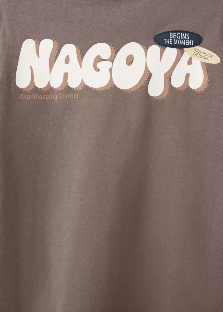 Brown Plus Size Printed Oversized T-Shirt, Kids Boys, Medium Brown, large image number 3