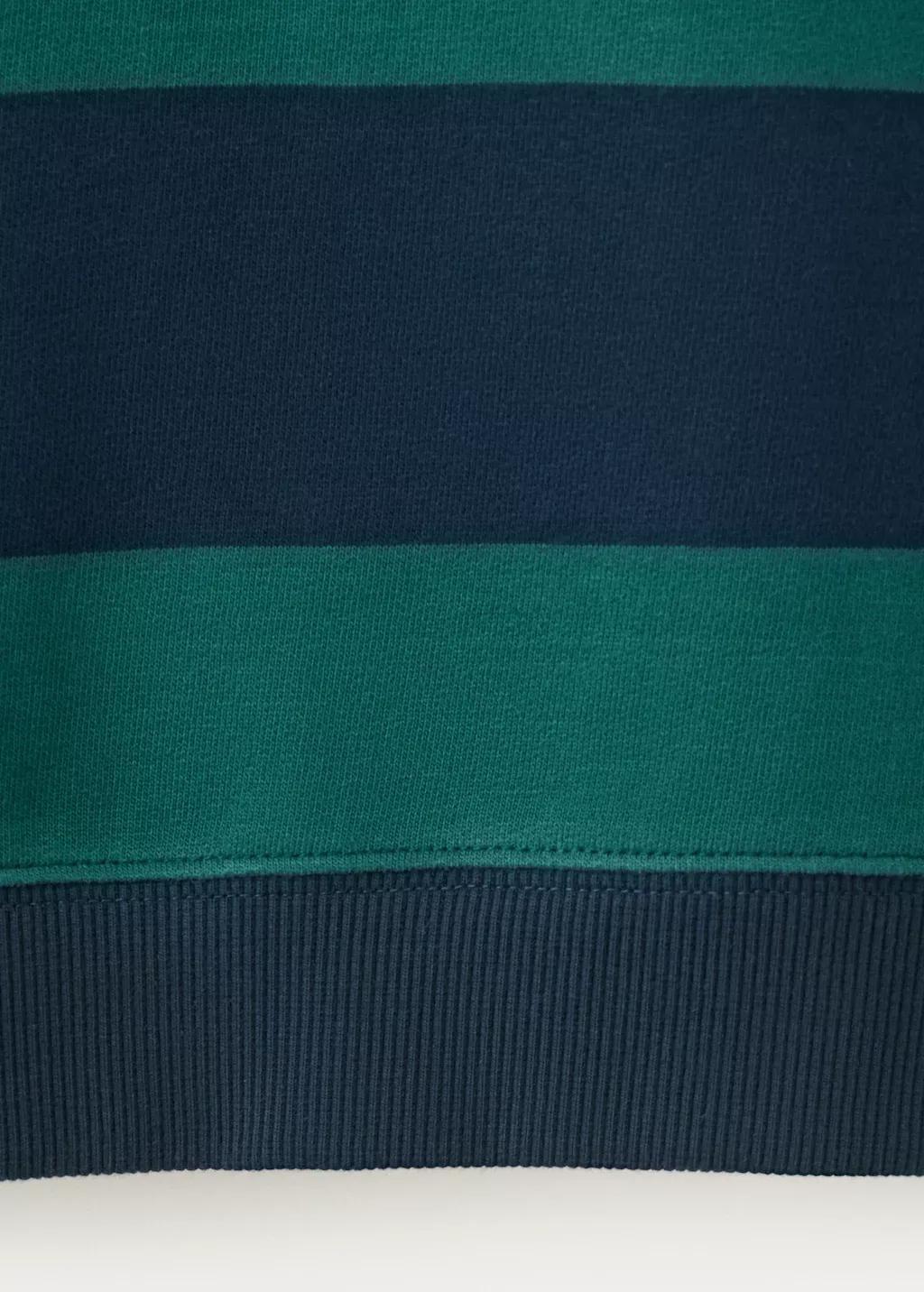 Green Boxy Fit Striped Sweatshirt, Kids Boy, Green, large image number 2