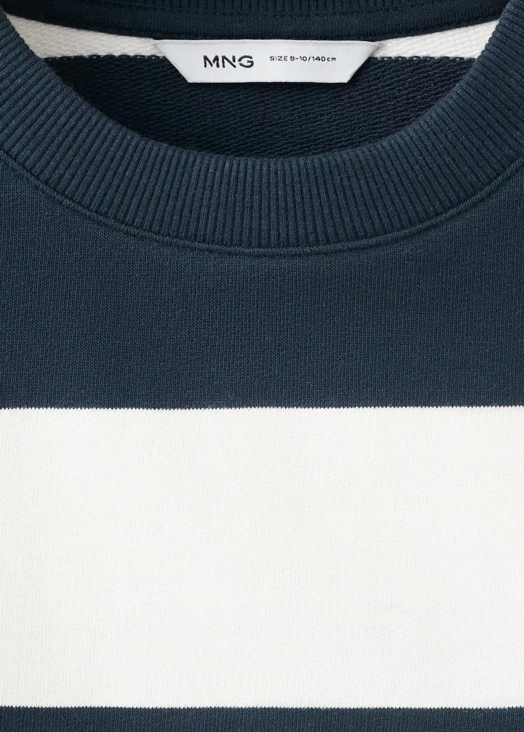 Blue Boxy Fit Striped Sweatshirt, Kids Boy, Navy, large image number 1