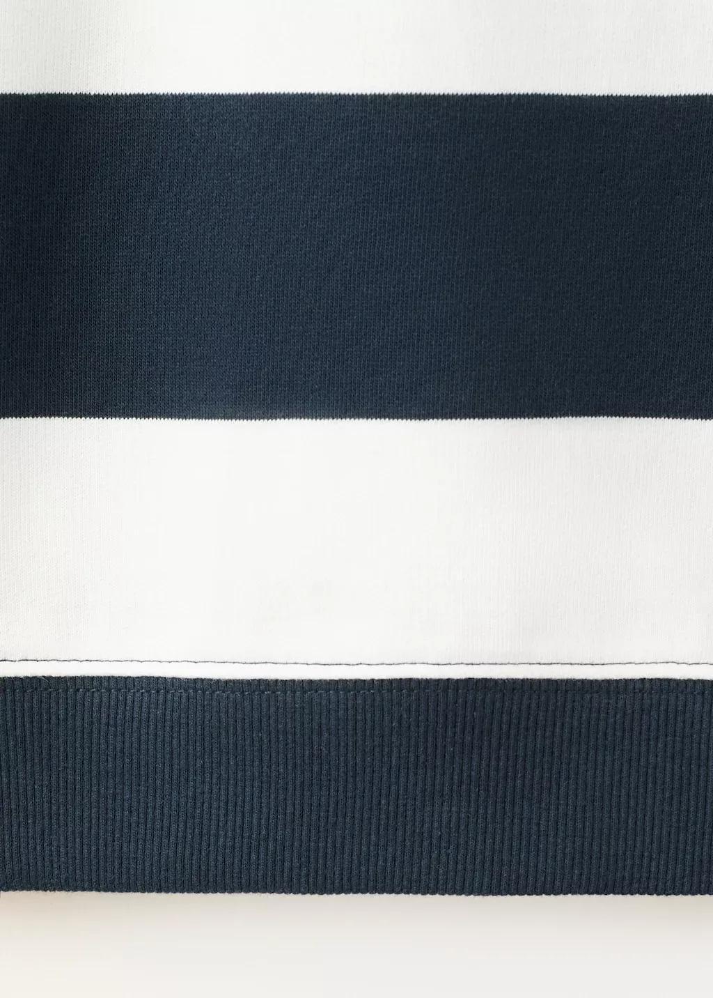 Blue Boxy Fit Striped Sweatshirt, Kids Boy, Navy, medium