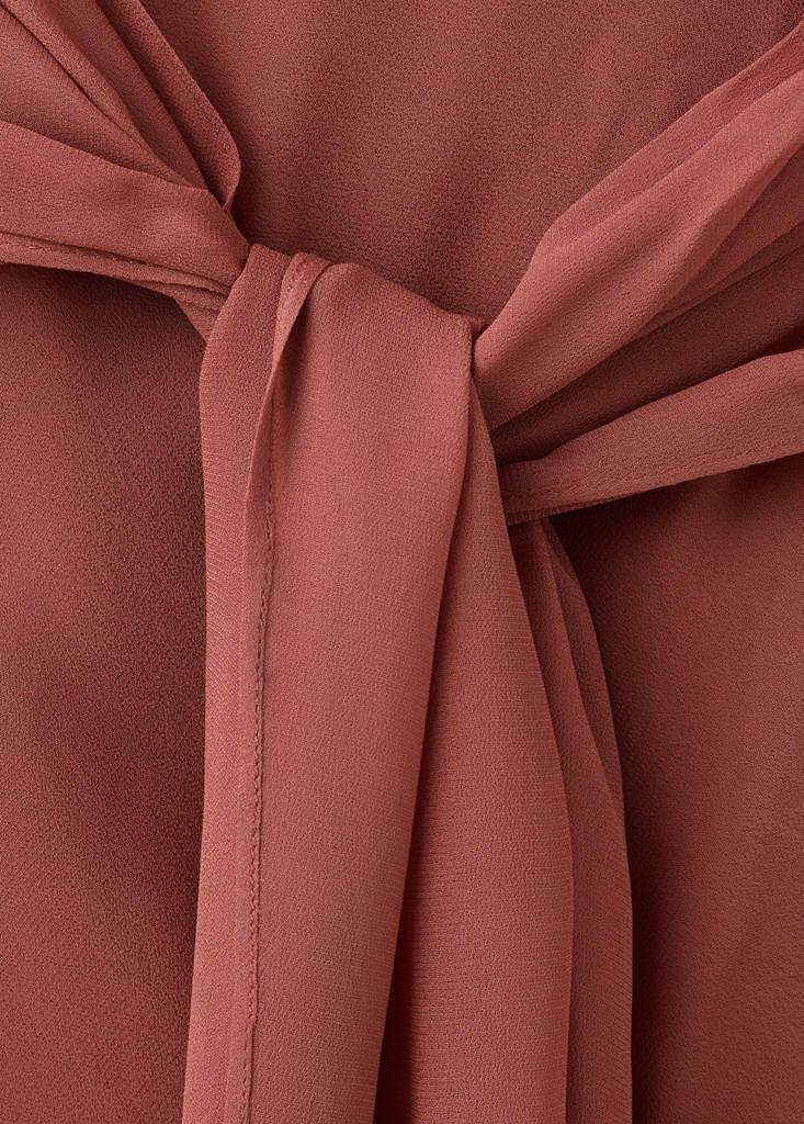 Red Asymmetric Draped Dress, Dark Red, large image number 4