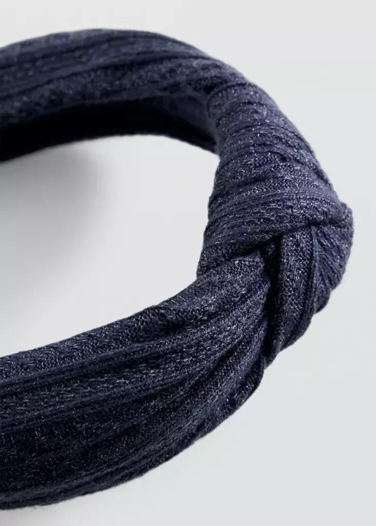 Navy Knotted Headband, Kids Girls, Navy, large image number 1