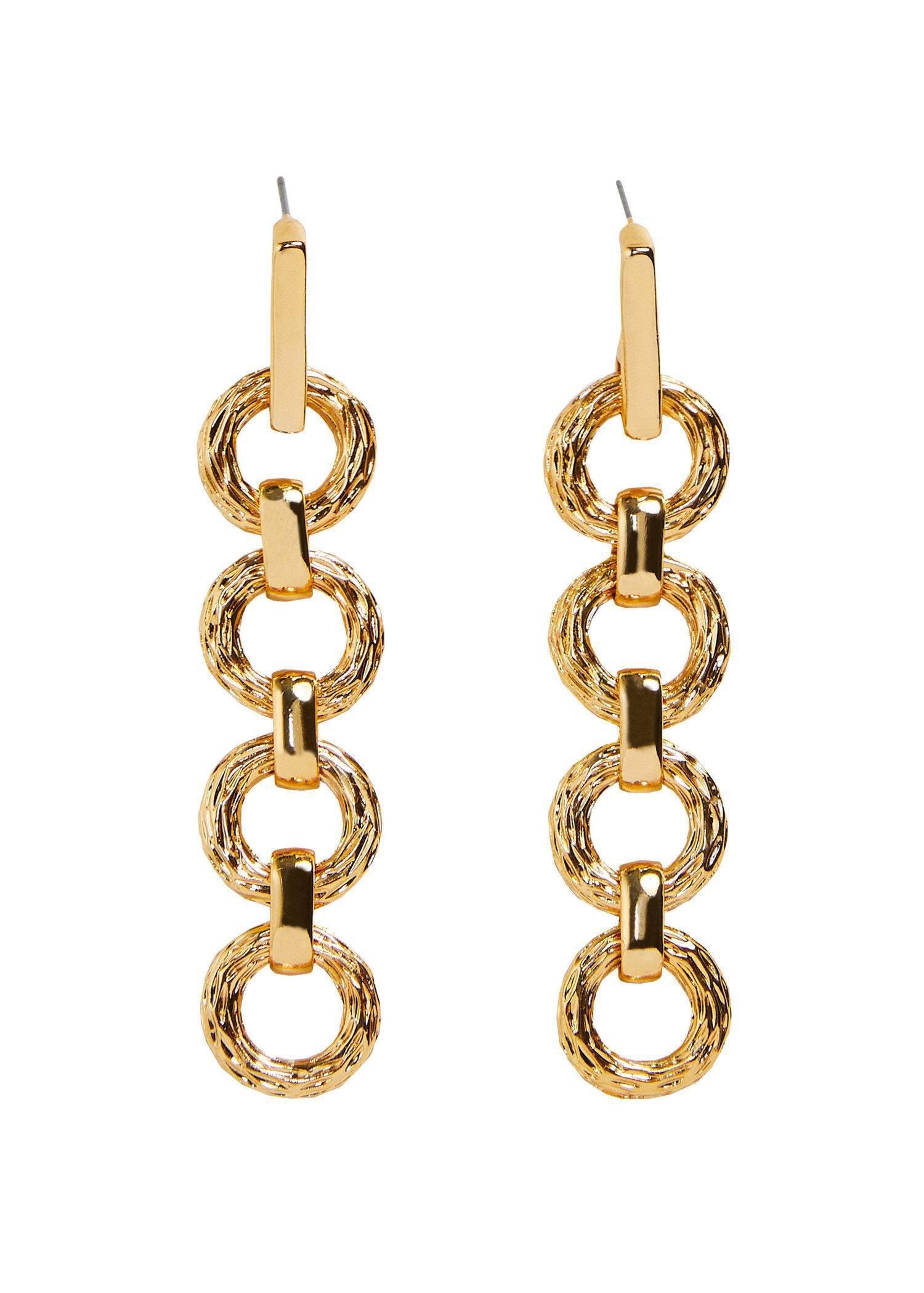 Gold Chain Pendant Earrings, , large image number 0