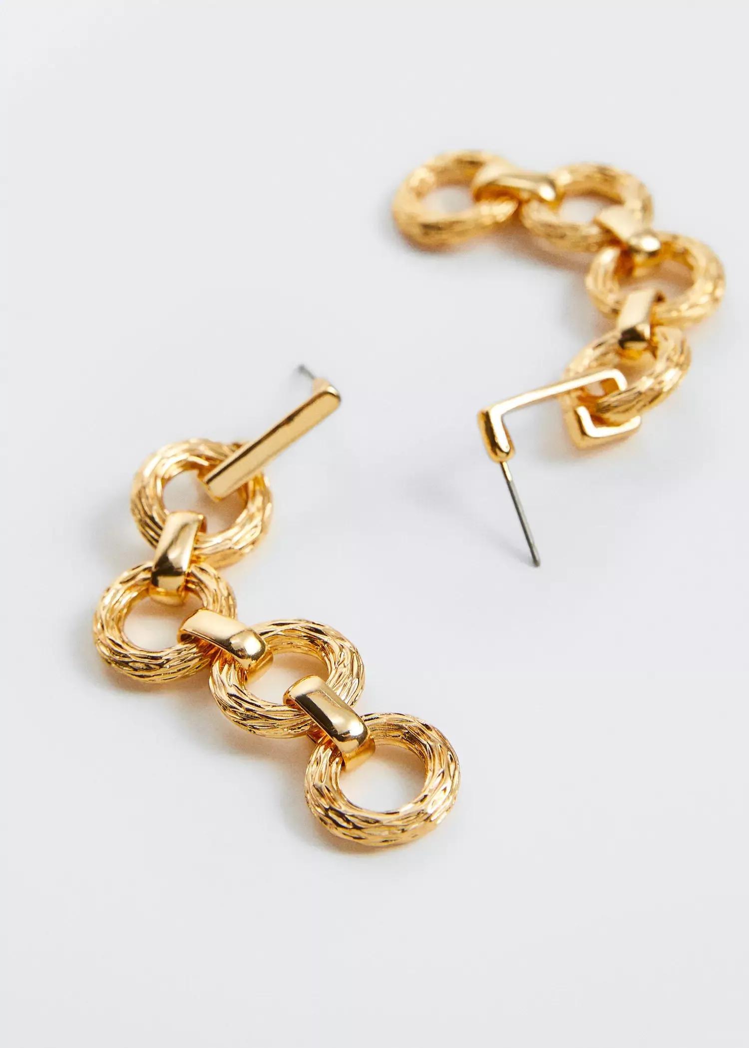 Gold Chain Pendant Earrings, , large image number 1