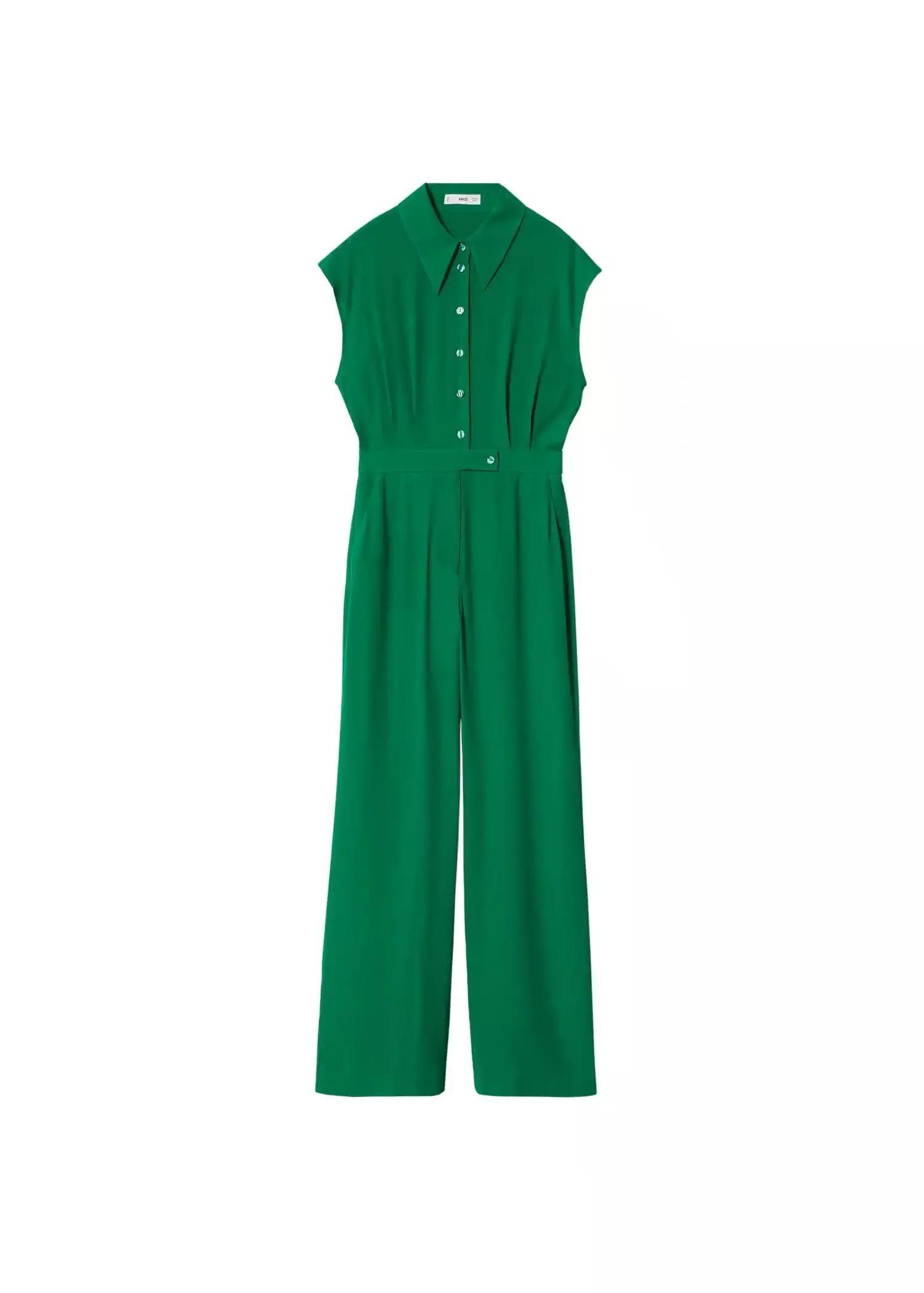 Green Pocket Flowy Jumpsuit, , large image number 4