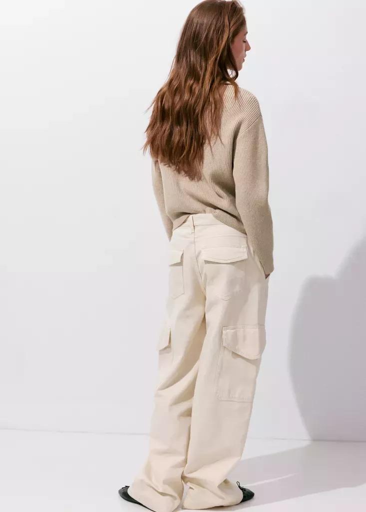 Brown Ribbed Zip-Up Jumper, Medium Brown, large image number 3