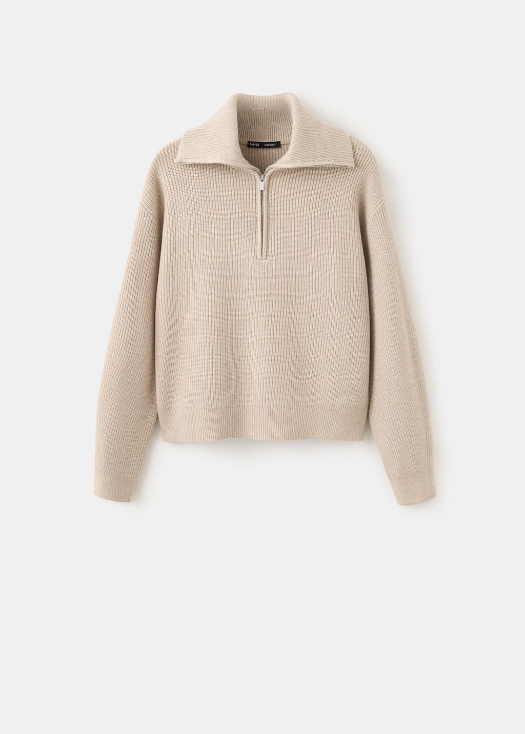 Brown Ribbed Zip-Up Jumper, Medium Brown, large image number 6