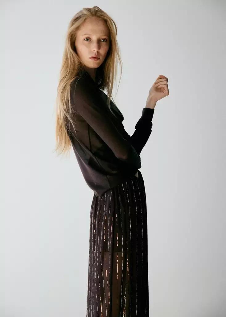 Brown Sequinned Harem Pants, , large image number 3