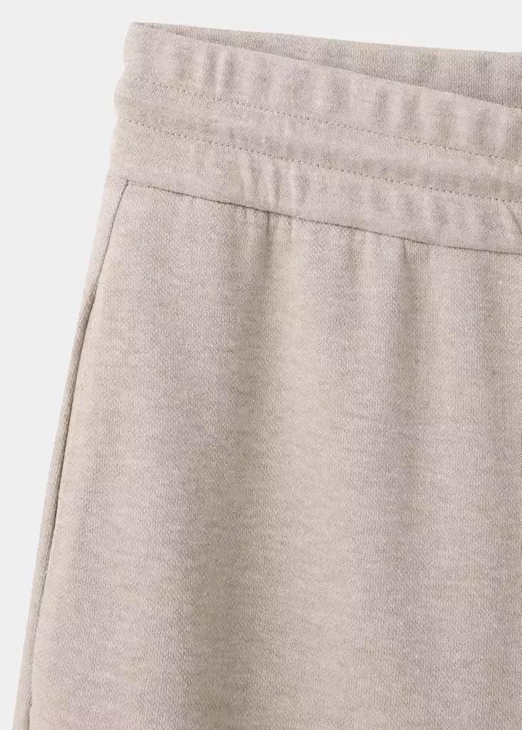 Beige Fine-Knit Straight-Fit Trousers, Light Beige, large image number 6