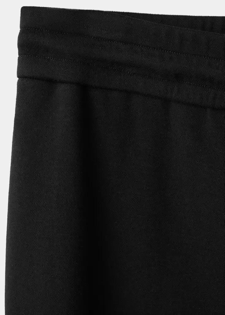 Black Fine-Knit Straight-Fit Trousers, Black, large image number 6