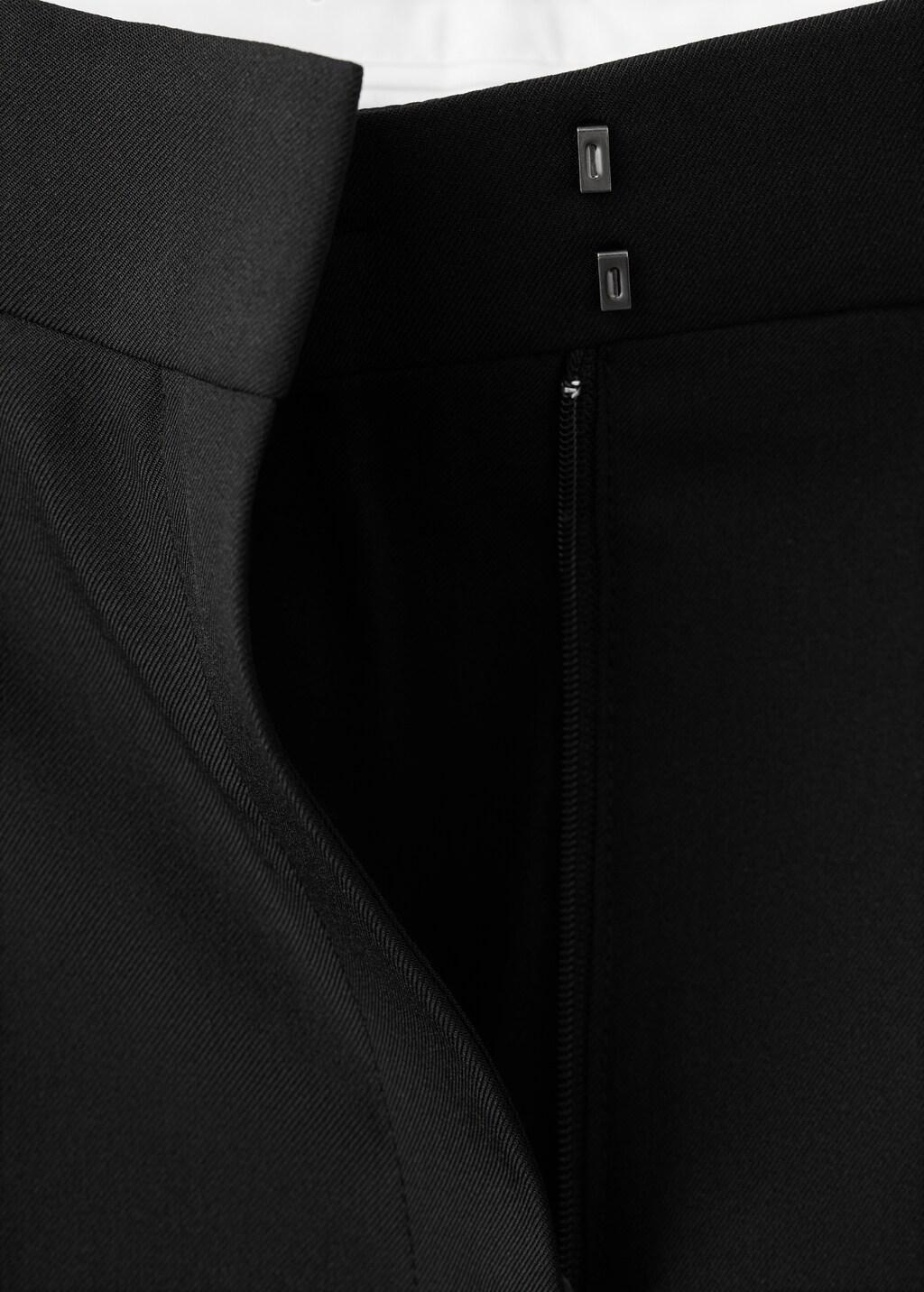 Black Straight-Fit Pleated Trousers, Black, large image number 3
