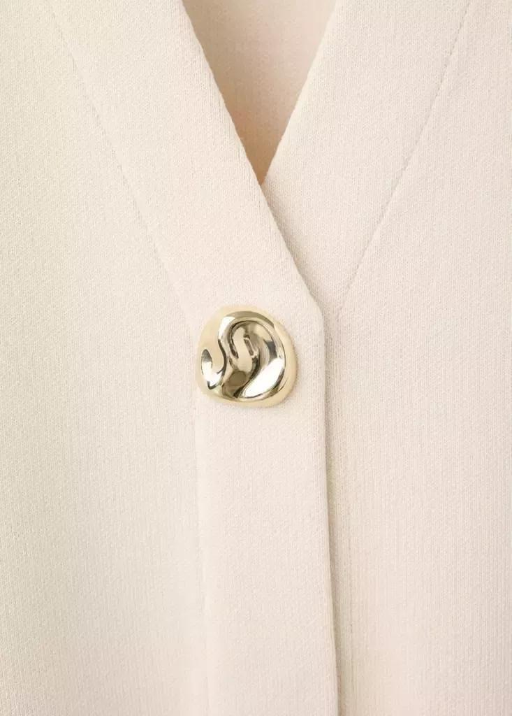 Cream Knitted Cardigan With Jewel Button, , large image number 5