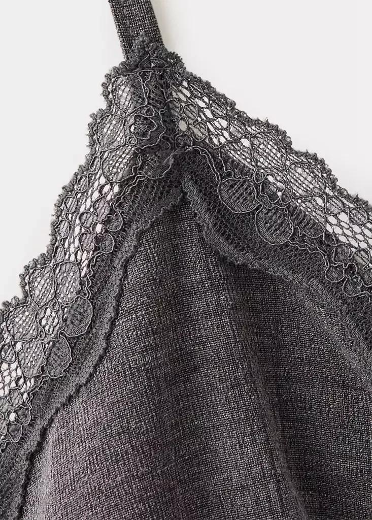 Grey V-Neck Lace Top, Grey, large image number 5