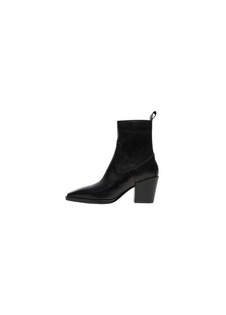 Mango - black Heel leather ankle boot