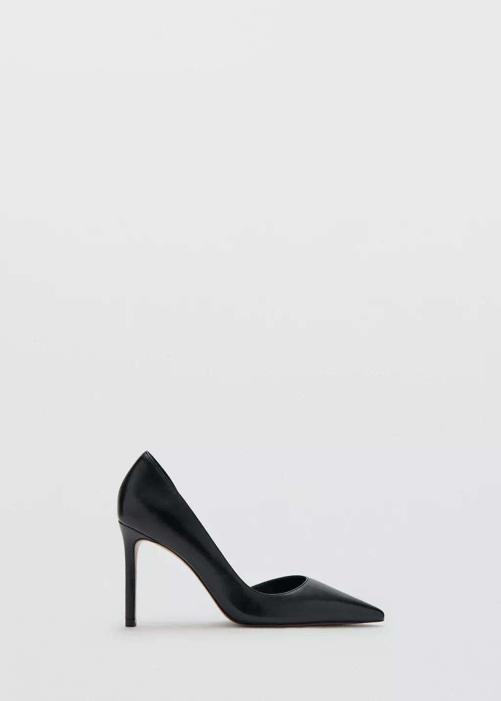 Black Asymmetrical Heeled Shoes, Black, large image number 3