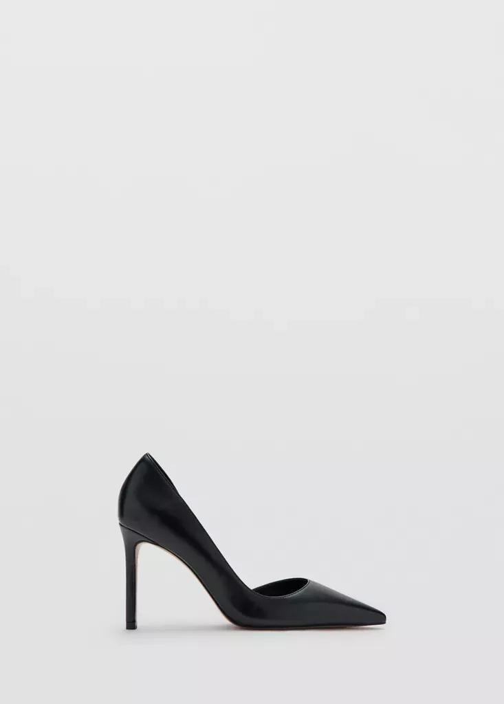 Black Asymmetrical Heeled Shoes, Black, large image number 4