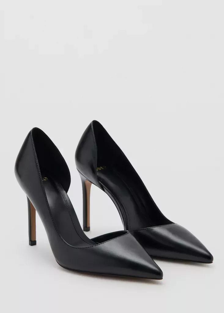 Black Asymmetrical Heeled Shoes, Black, large image number 5