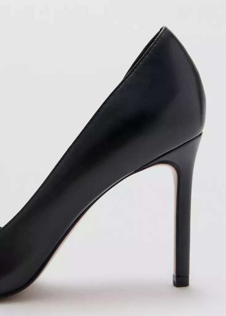 Black Asymmetrical Heeled Shoes, Black, large image number 6