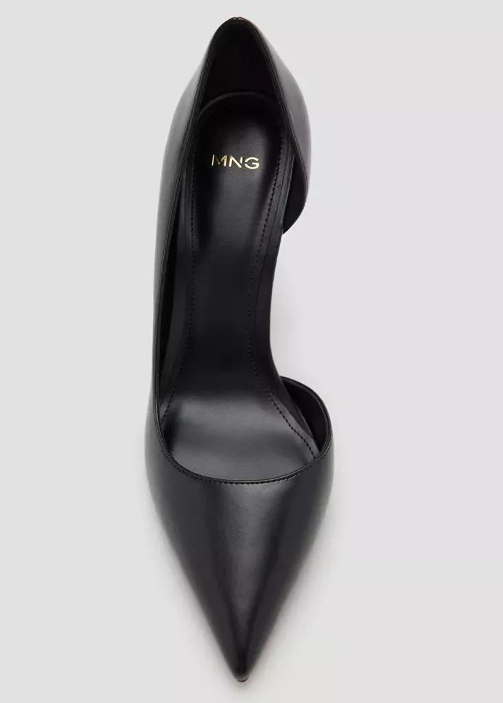 Black Asymmetrical Heeled Shoes, Black, large image number 7