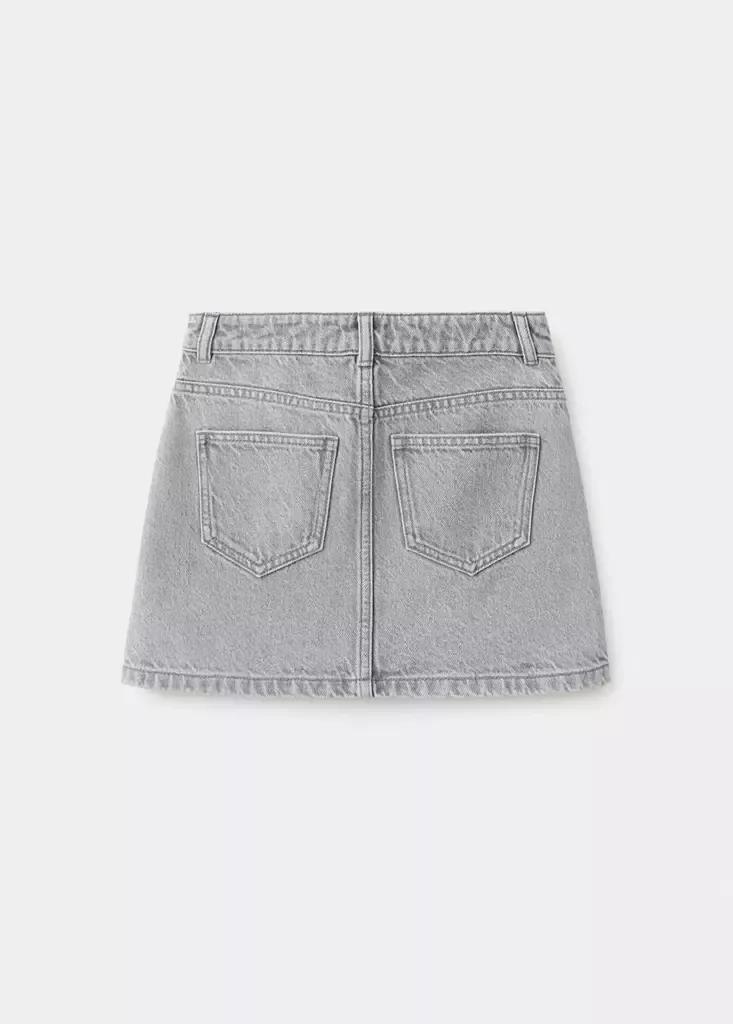 Grey Studded Denim Skirt, Kids Girls, Open Grey, medium