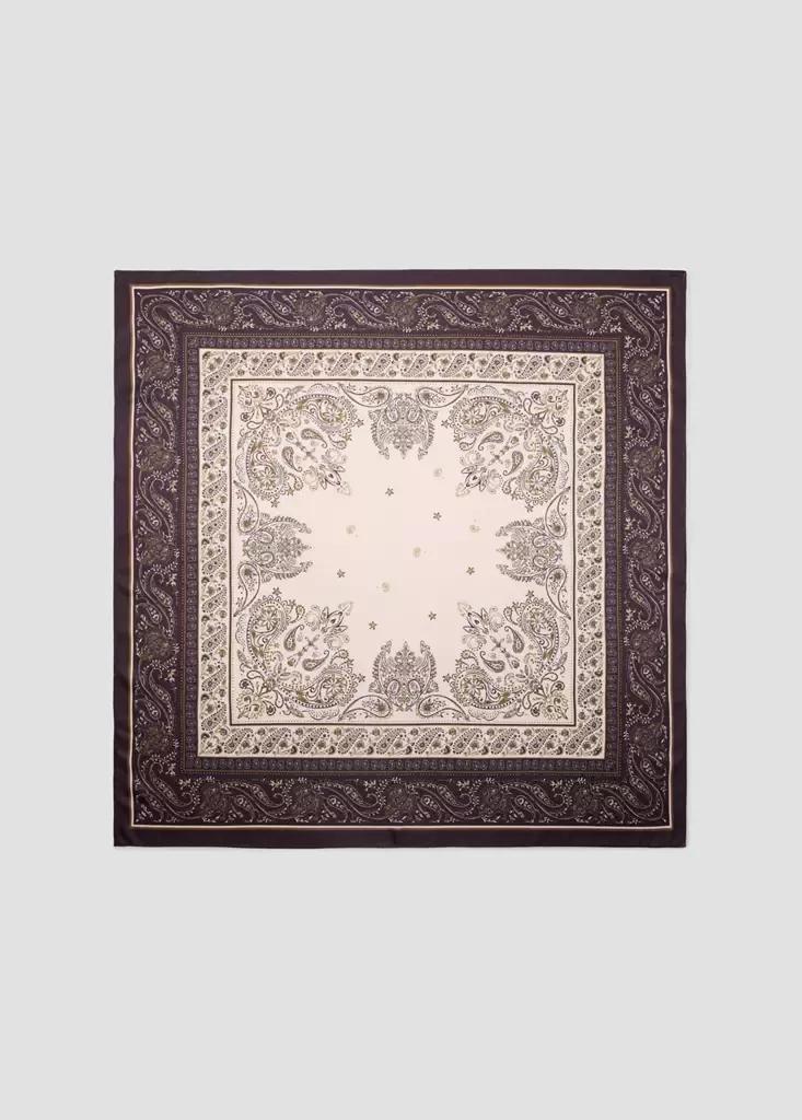 Burgundy Paisley Print Scarf, , large image number 0