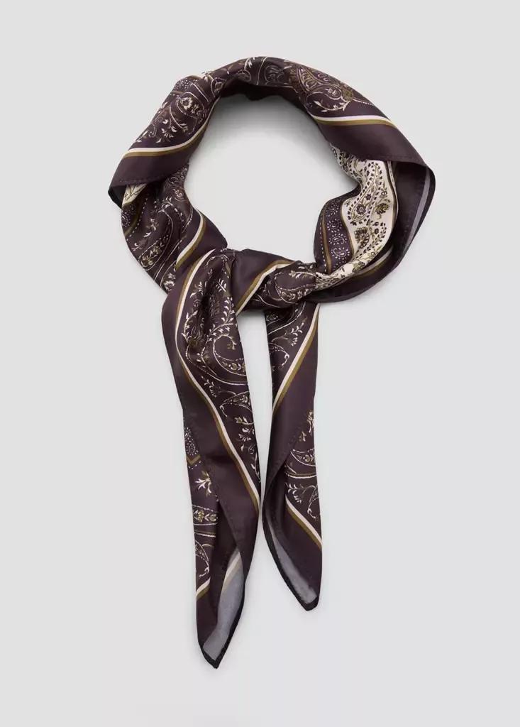 Burgundy Paisley Print Scarf, , large image number 2