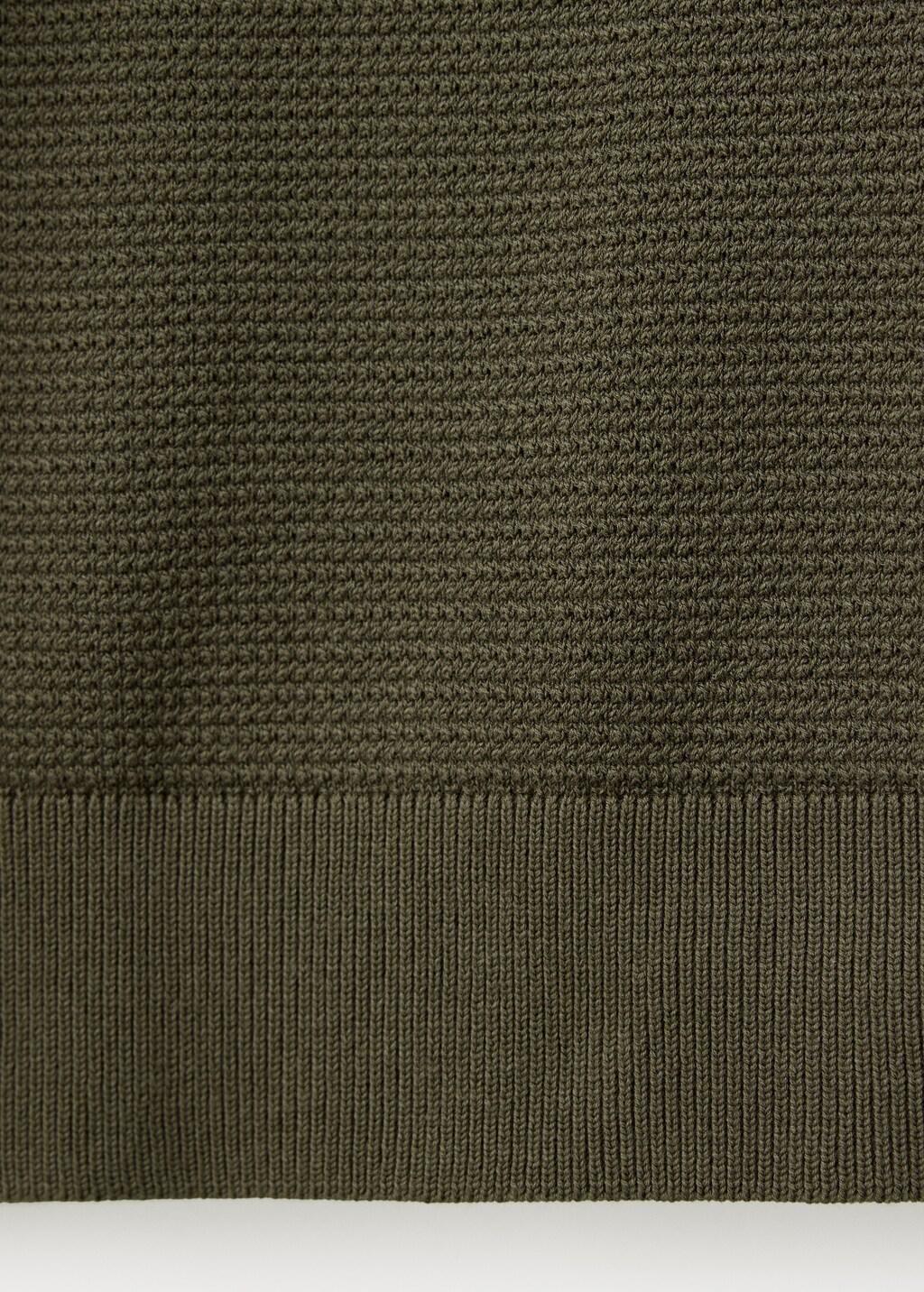 Green Fine-Knit Jersey In A Cotton Blend With Textured Structure, Dark Green, large image number 3
