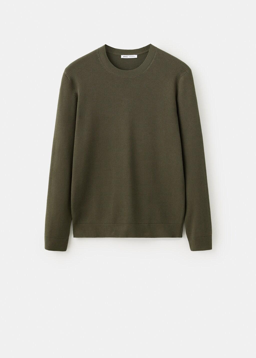 Green Fine-Knit Jersey In A Cotton Blend With Textured Structure, Dark Green, large image number 5