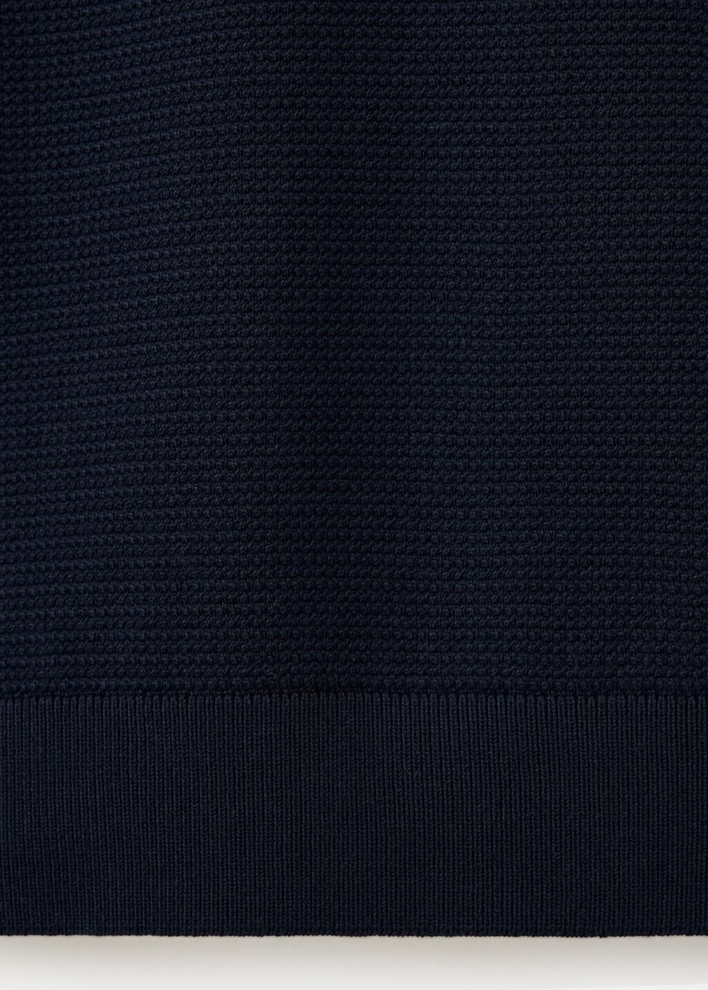 Navy Fine-Knit Jersey In A Cotton Blend With Textured Structure, Navy, large image number 3