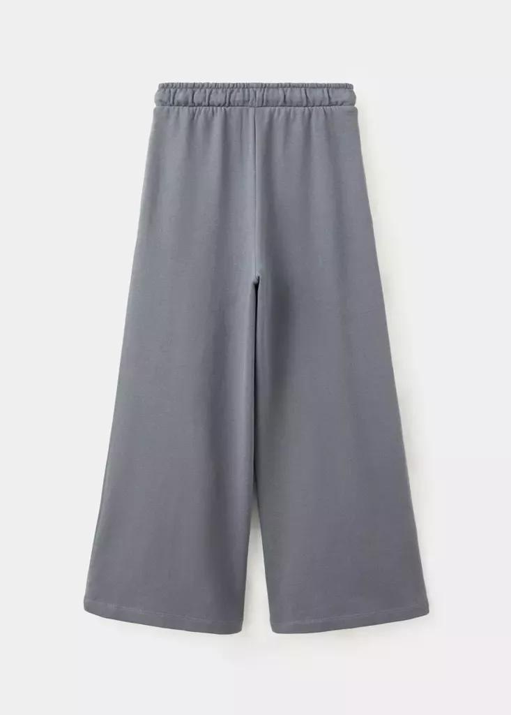 Grey Cotton Palazzo Joggers, , large image number 1