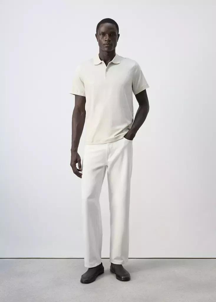 Grey Regular-Fit Cotton Polo Shirt, , large image number 0