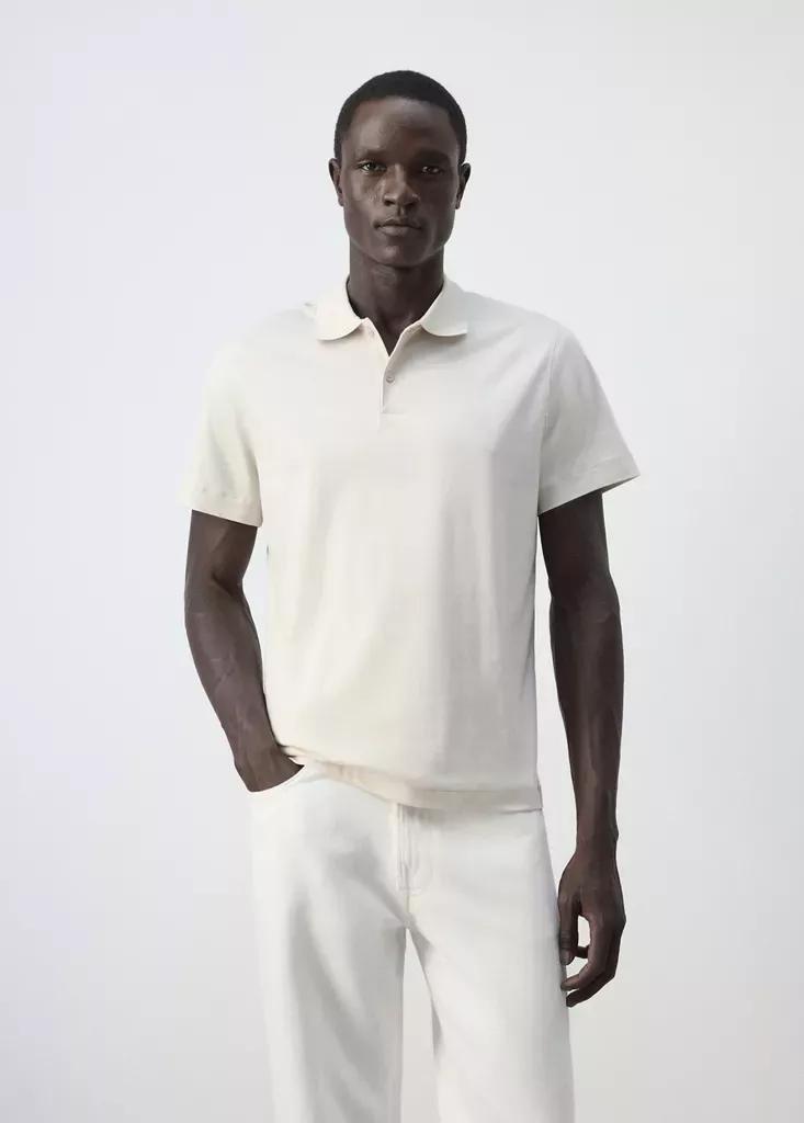 Grey Regular-Fit Cotton Polo Shirt, , medium